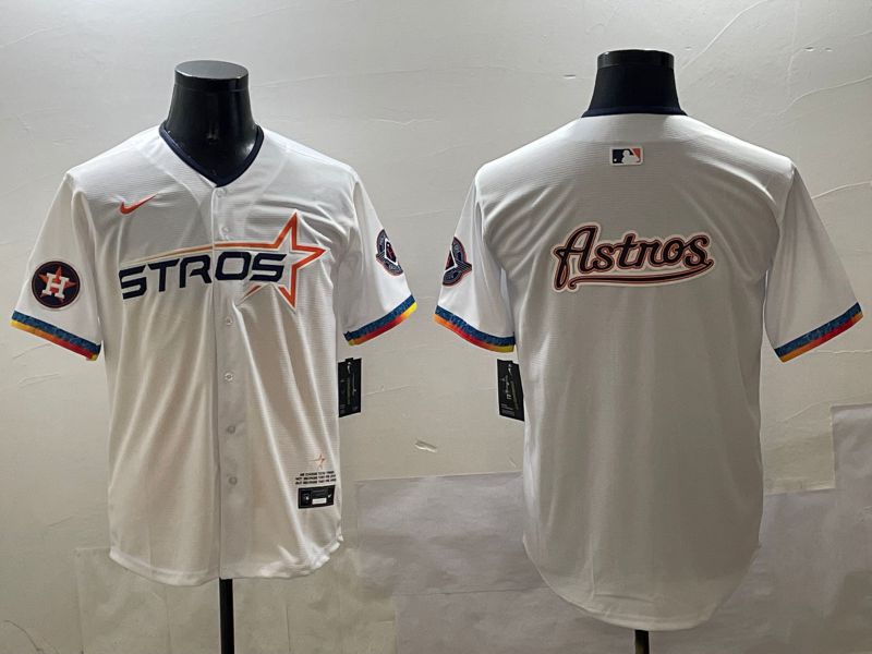 Men Houston Astros Blank White Fourth generation Joint Name 2025 Nike MLB Jersey style 14